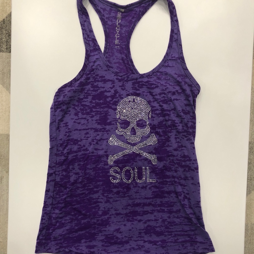 Soulcycle purple embellished tank